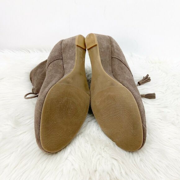 Crown Vintage 10 M Womens Beige Suede Spark Hidden Wedge Ankle Booties - Picture 8 of 9